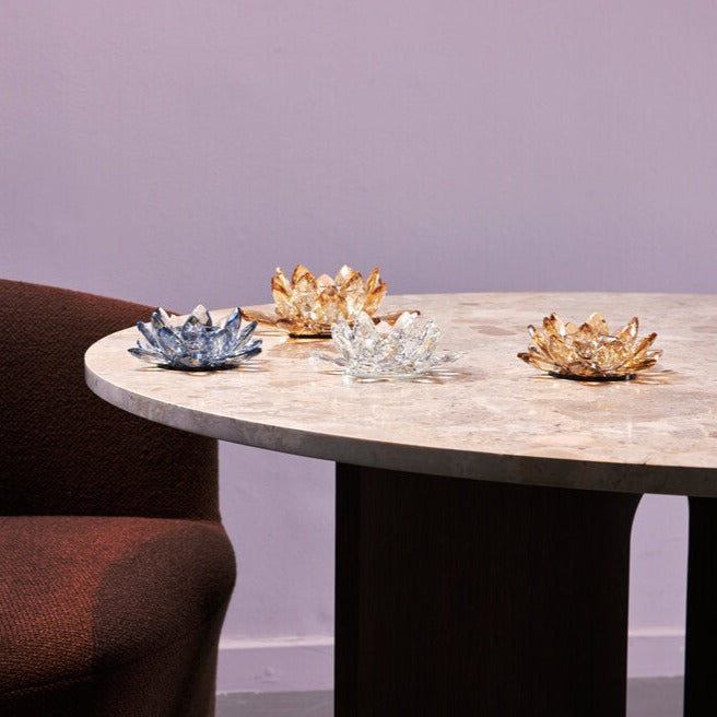 Lotus Votive fyrfadsstage, stor - Amber